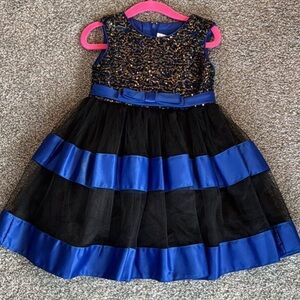 Elegant Blue and Black Kids Dress